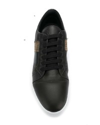 schwarze Leder niedrige Sneakers von Neil Barrett