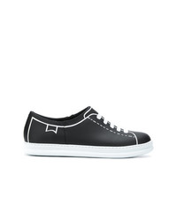 schwarze Leder niedrige Sneakers von Camper