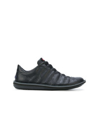 schwarze Leder niedrige Sneakers von Camper