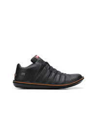 schwarze Leder niedrige Sneakers von Camper