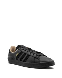 schwarze Leder niedrige Sneakers von adidas