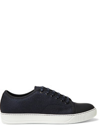 schwarze Leder niedrige Sneakers von Lanvin