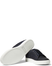 schwarze Leder niedrige Sneakers von Lanvin