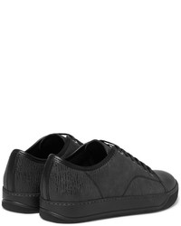 schwarze Leder niedrige Sneakers von Lanvin