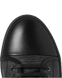 schwarze Leder niedrige Sneakers von Lanvin