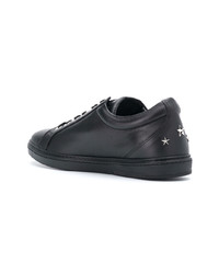 schwarze Leder niedrige Sneakers von Jimmy Choo