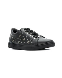 schwarze Leder niedrige Sneakers von Jimmy Choo