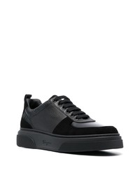 schwarze Leder niedrige Sneakers von Ferragamo