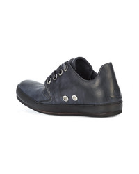 schwarze Leder niedrige Sneakers von A Diciannoveventitre