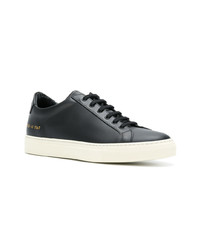 schwarze Leder niedrige Sneakers von Common Projects