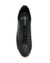 schwarze Leder niedrige Sneakers von Common Projects