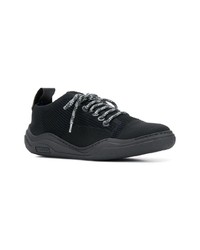 schwarze Leder niedrige Sneakers von Lanvin