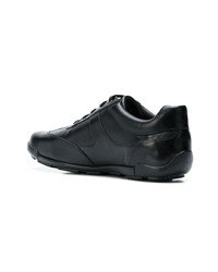 schwarze Leder niedrige Sneakers von Geox