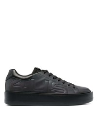 schwarze Leder niedrige Sneakers von Cesare Paciotti