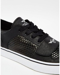 schwarze Leder niedrige Sneakers von Creative Recreation