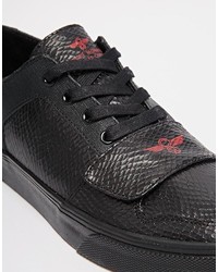 schwarze Leder niedrige Sneakers von Creative Recreation