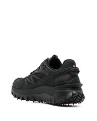 schwarze Leder niedrige Sneakers von Moncler