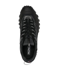 schwarze Leder niedrige Sneakers von Moncler