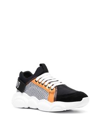 schwarze Leder niedrige Sneakers von Moschino