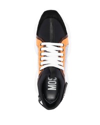 schwarze Leder niedrige Sneakers von Moschino