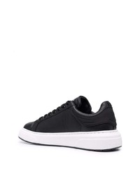 schwarze Leder niedrige Sneakers von John Richmond