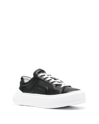 schwarze Leder niedrige Sneakers von Pierre Hardy