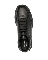 schwarze Leder niedrige Sneakers von Paul Smith