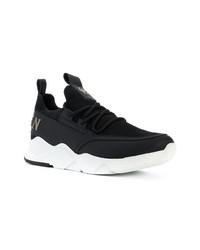 schwarze Leder niedrige Sneakers von Philipp Plein