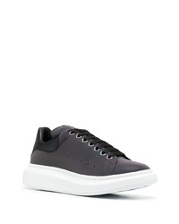 schwarze Leder niedrige Sneakers von Alexander McQueen