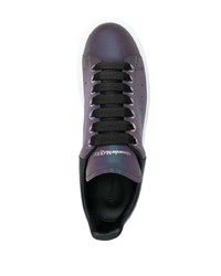 schwarze Leder niedrige Sneakers von Alexander McQueen