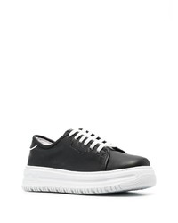 schwarze Leder niedrige Sneakers von Cult