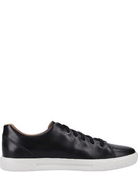 schwarze Leder niedrige Sneakers von Clarks