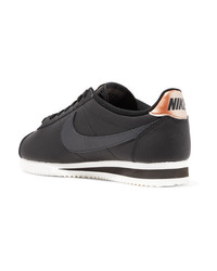 schwarze Leder niedrige Sneakers von Nike