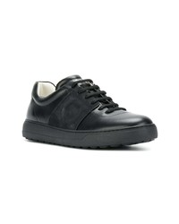 schwarze Leder niedrige Sneakers von Salvatore Ferragamo