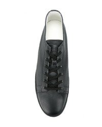 schwarze Leder niedrige Sneakers von Santoni