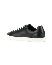 schwarze Leder niedrige Sneakers von DSQUARED2