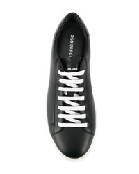 schwarze Leder niedrige Sneakers von DSQUARED2