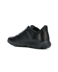 schwarze Leder niedrige Sneakers von Geox