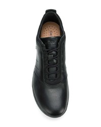 schwarze Leder niedrige Sneakers von Geox