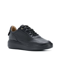 schwarze Leder niedrige Sneakers von Geox