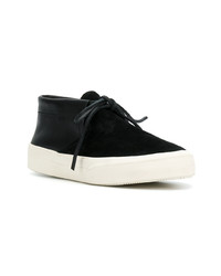 schwarze Leder niedrige Sneakers von Maison Margiela