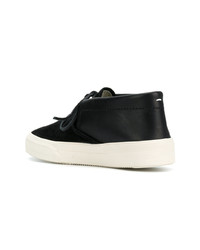 schwarze Leder niedrige Sneakers von Maison Margiela