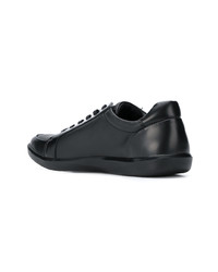 schwarze Leder niedrige Sneakers von Calvin Klein 205W39nyc