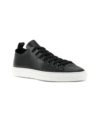 schwarze Leder niedrige Sneakers von DSQUARED2