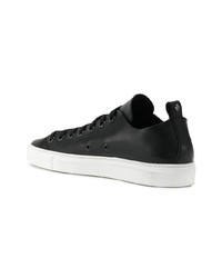 schwarze Leder niedrige Sneakers von DSQUARED2