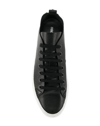 schwarze Leder niedrige Sneakers von DSQUARED2