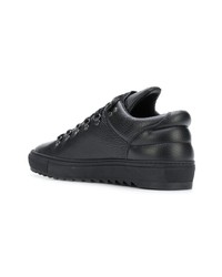 schwarze Leder niedrige Sneakers von Filling Pieces