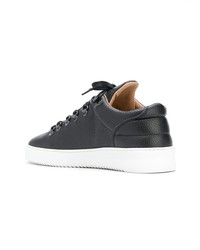 schwarze Leder niedrige Sneakers von Filling Pieces