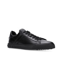 schwarze Leder niedrige Sneakers von Tod's