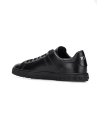 schwarze Leder niedrige Sneakers von Tod's